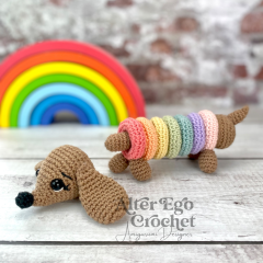 Ringo the Rainbow Dog Stacking Toy amigurumi pattern by Alter Ego Crochet