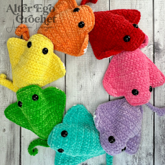 No Sew Raymond the Ray chenille amigurumi pattern by Alter Ego Crochet