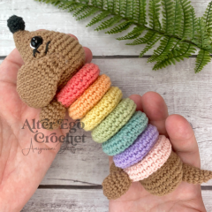 Ringo the Rainbow Dog Stacking Toy amigurumi by Alter Ego Crochet