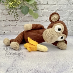 Melvin the Monkey with banana amigurumi by Alter Ego Crochet