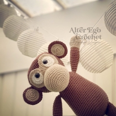 Melvin the Monkey with banana amigurumi pattern by Alter Ego Crochet