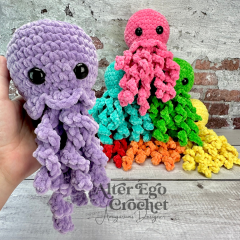 No Sew Jenny the Jellyfish chenille amigurumi pattern by Alter Ego Crochet