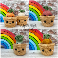 No Sew Veggies in Pots amigurumi pattern by Alter Ego Crochet