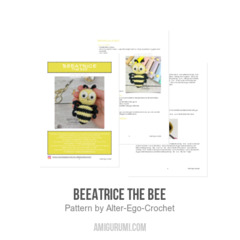 Beeatrice the Bee amigurumi pattern by Alter Ego Crochet