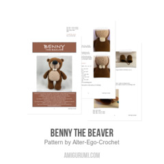 Benny the Beaver amigurumi pattern by Alter Ego Crochet