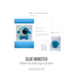 Blue Monster amigurumi pattern by Alter Ego Crochet