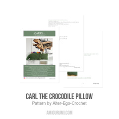 Carl the Crocodile Pillow amigurumi pattern by Alter Ego Crochet