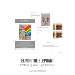 Elinor the Elephant amigurumi pattern by Alter Ego Crochet