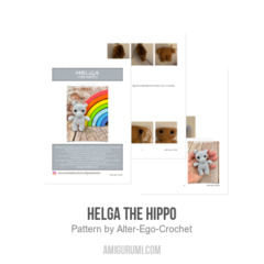 Helga the Hippo amigurumi pattern by Alter Ego Crochet