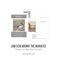 Low Sew Manny the Manatee amigurumi pattern by Alter Ego Crochet