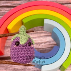 Mini Eggplant amigurumi pattern by Alter Ego Crochet