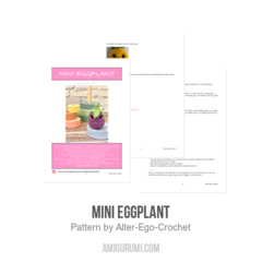 Mini Eggplant amigurumi pattern by Alter Ego Crochet