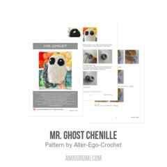 Mr. Ghost chenille amigurumi pattern by Alter Ego Crochet