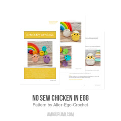No Sew Chicken in Egg amigurumi pattern by Alter Ego Crochet