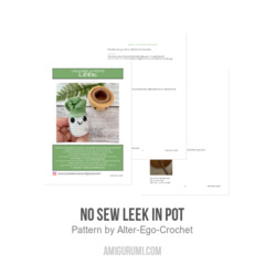 No Sew Leek In Pot amigurumi pattern by Alter Ego Crochet