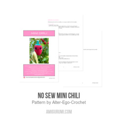 No Sew Mini Chili amigurumi pattern by Alter Ego Crochet