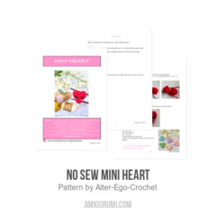 No Sew Mini Heart amigurumi pattern by Alter Ego Crochet