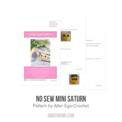 No Sew Mini Saturn amigurumi pattern by Alter Ego Crochet