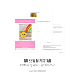 No Sew Mini Star amigurumi pattern by Alter Ego Crochet