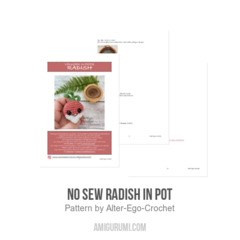 No Sew Radish In Pot amigurumi pattern by Alter Ego Crochet