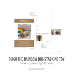 Ringo the Rainbow Dog Stacking Toy amigurumi pattern by Alter Ego Crochet