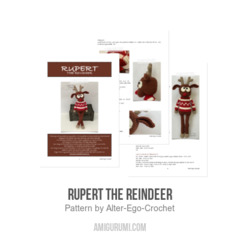 Rupert the Reindeer amigurumi pattern by Alter Ego Crochet
