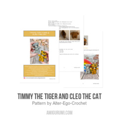 Timmy the Tiger and Cleo the Cat amigurumi pattern by Alter Ego Crochet