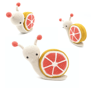 Citrus Slice Snail amigurumi pattern by RoKiKi