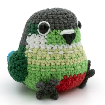 Green-Cheek Conure Parrot amigurumi pattern by MevvSan