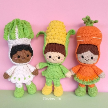 Veggie Sisters amigurumi pattern by Audrey Lilian Crochet