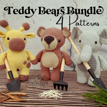 4 Teddy Bears pattern bundle amigurumi pattern by Alter Ego Crochet