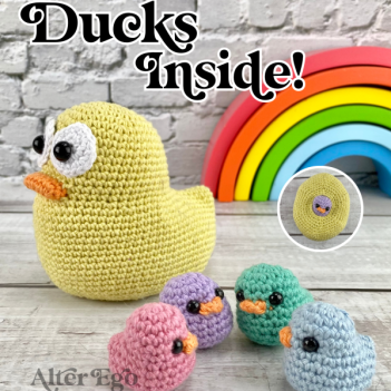 No Sew Duck Surprise Mama amigurumi pattern by Alter Ego Crochet