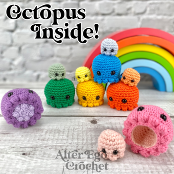 No Sew Mama and Baby Octopus Secret amigurumi pattern by Alter Ego Crochet