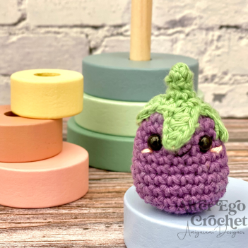 Mini Eggplant amigurumi pattern by Alter Ego Crochet