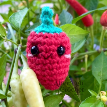 No Sew Mini Chili amigurumi pattern by Alter Ego Crochet