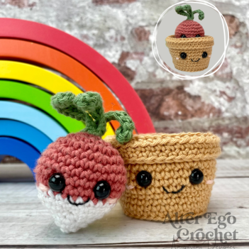 No Sew Radish In Pot amigurumi pattern by Alter Ego Crochet