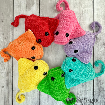 No Sew Raymond the Ray chenille amigurumi pattern by Alter Ego Crochet