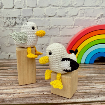 Steven Seagull and Albie Albatross amigurumi pattern by Alter Ego Crochet