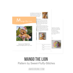 Mango the Lion  amigurumi pattern by Sweet Fluffy Stitches