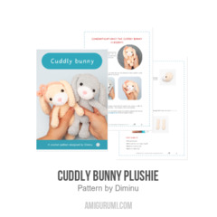 Cuddly bunny plushie amigurumi pattern by Diminu