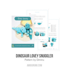 Dinosaur lovey snuggler amigurumi pattern by Diminu