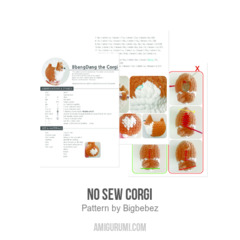 No sew corgi amigurumi pattern by Bigbebez