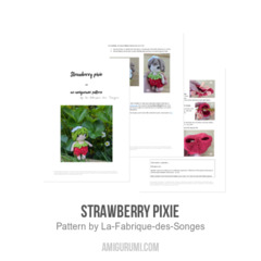 Strawberry pixie amigurumi pattern by La Fabrique des Songes