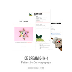 Ice Cream 6-in-1 amigurumi pattern by Curiouspapaya