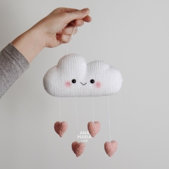 Cloud with Hearts amigurumi pattern by Ana Maria Craft