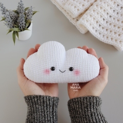 Cloud with Hearts amigurumi by Ana Maria Craft