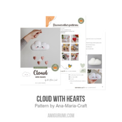 Cloud with Hearts amigurumi pattern by Ana Maria Craft