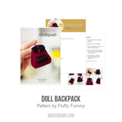 Doll backpack amigurumi pattern by Fluffy Tummy