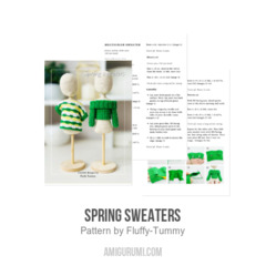 Spring sweaters amigurumi pattern by Fluffy Tummy