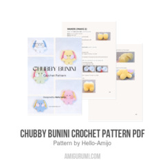 Chubby BUNINI Crochet Pattern PDF amigurumi pattern by Hello Amijo